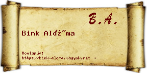 Bink Alóma névjegykártya